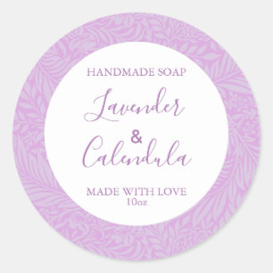 Customizeable Soap Label Floral Pattern Lavender