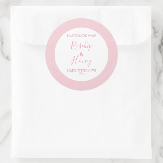 Customizeable Soap Label Floral Pattern Rose (Bag)