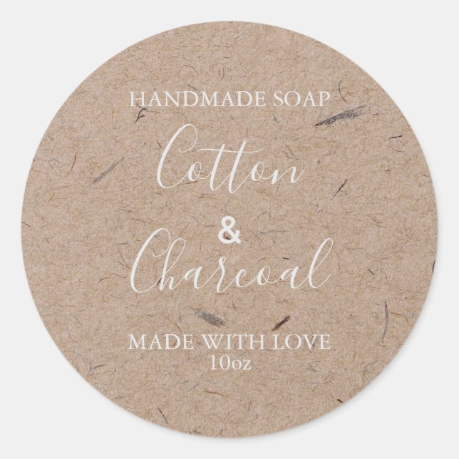 Customizeable Soap Label Rustic Kraft Paper (Front)