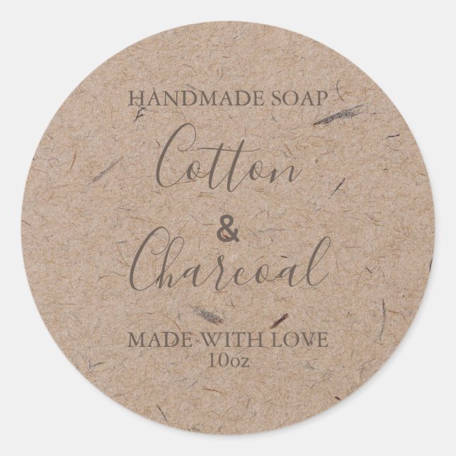Customizeable Soap Label Rustic Kraft Paper (Front)