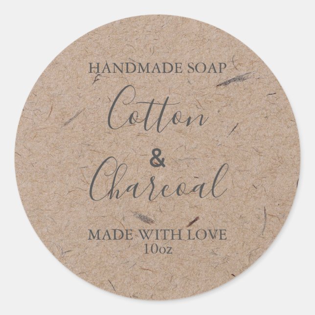 Customizeable Soap Label Rustic Kraft Paper (Front)