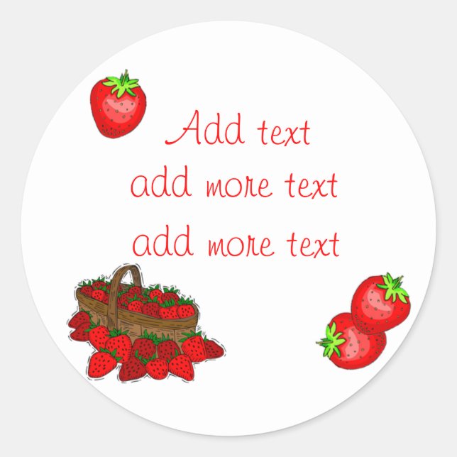 Customizeable Strawberry Canning Labels (Front)