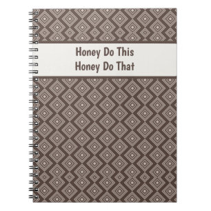 Customizeable Stylish Brown Geometric Pattern Notebook