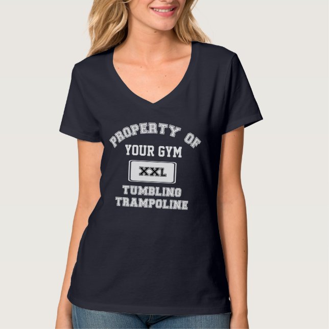 Customizeable Tumbling and trampoline fitted shirt (Front)