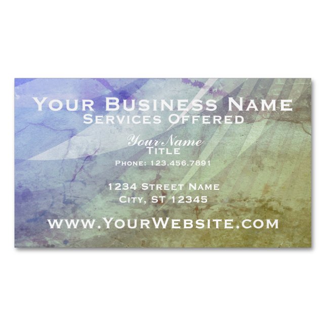 Customizeable Unique Grunge Magnetic Business Card (Front)