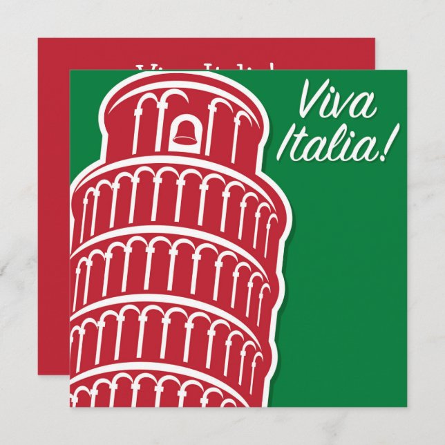 Customizeable Viva Italia Patriotic Italy Invitation (Front/Back)