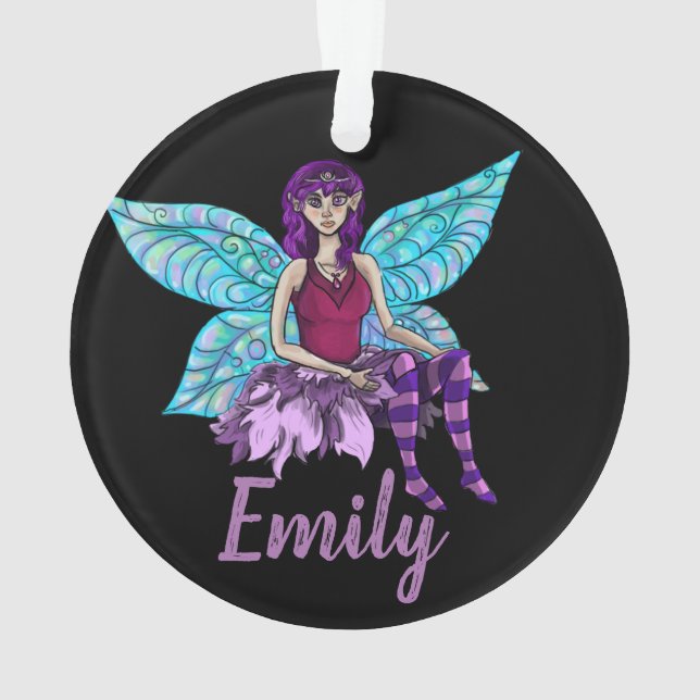 Customizeable Winged Pixie Ornament (Back)