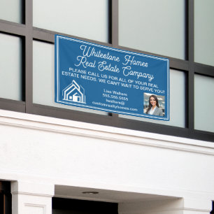 Customized Blue Real Estate Company Marketing Banner