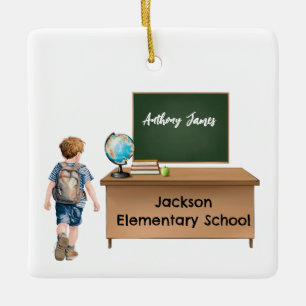 Customized Boys School Christmas Ornament