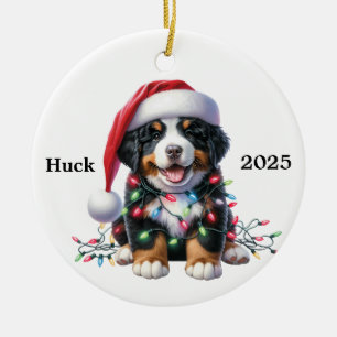 Customized Burnese Mountain Dog Xmas Ceramic Tree Decoration