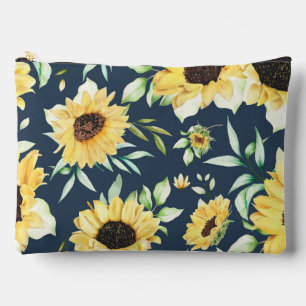 Customized canvas accessory bag with sunflower
