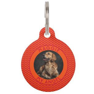 Customized Cat Lover Present Chevron Pet Tag