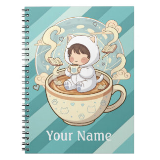 Customized Cat Notebook Journal for Student Writer