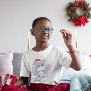 Customized Cute Christmas Hippo Kid's T-Shirt