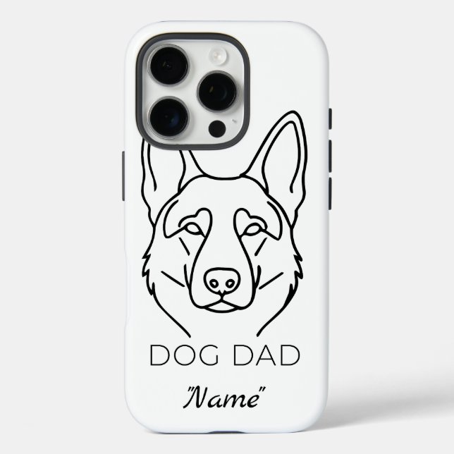 Customized Dog Dad with Name  Case-Mate iPhone Case (Back)