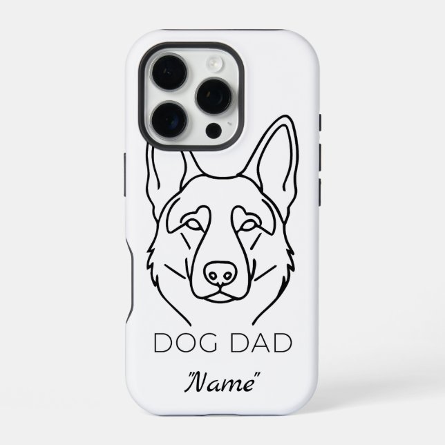Customized Dog Dad with Name  iPhone Case (Back)