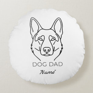 Customized Dog Dad with Name Personalized Dog Fath Round Cushion
