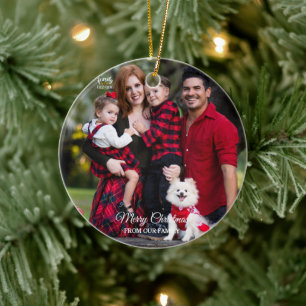 Customized Elegant Modern Family Merry Christmas Ceramic Tree Decoration