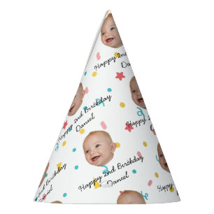 Customized Face 1st 2nd 10th 20th 30th 40 Birthday Party Hat