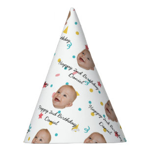 Customized Face 1st 2nd 10th 20th 30th 40 Birthday Party Hat