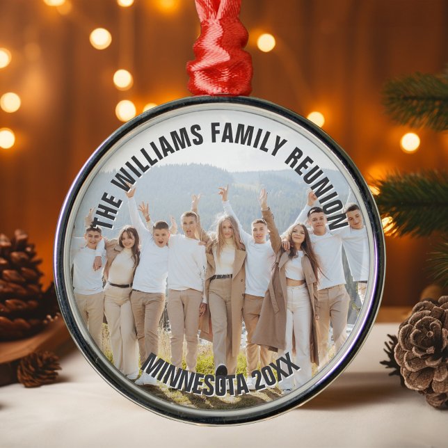 Customized Family Reunion Photo 2025 Christmas Metal Tree Decoration (Creator Uploaded)
