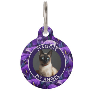 Customized Fur Dad Gift Calla Lilies Flower Pet Tag