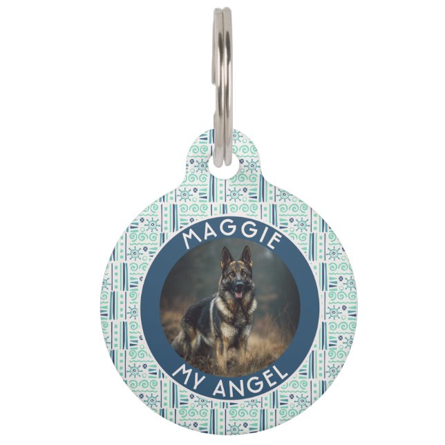Customized Fur Dad Gift Tribal Motif Pet Tag (Front)