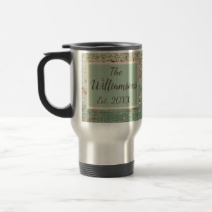 Customized Gold Stardust on Sea Green   Travel Mug