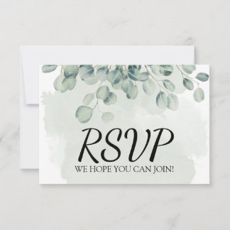 CUSTOMIZED GREENERY WEDDING  RSVP CARD