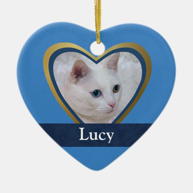 Customized Heart-Shape Pet Photo Frame Ceramic Tree Decoration (Front)