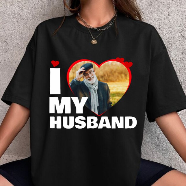 customized I Love My Husband Heart Photo custom  T-Shirt (Creator Uploaded)