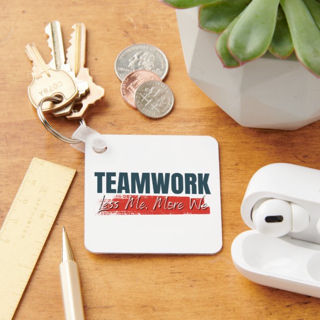Customized Logo Inspirational Teamwork Business Key Ring (Desk)