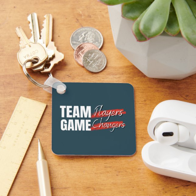 Customized Logo Motivational Team Player Office Key Ring (Desk)