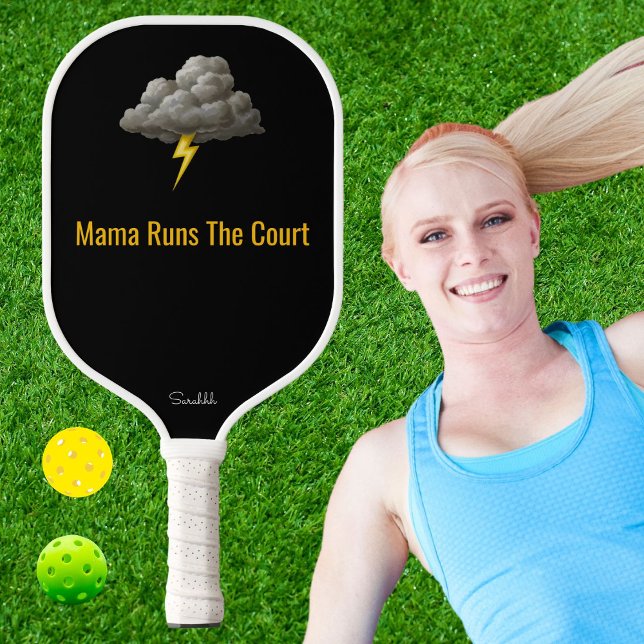 Customized Mama Runs The Court Pickleball Mom Gift Paddle (Creator Uploaded)