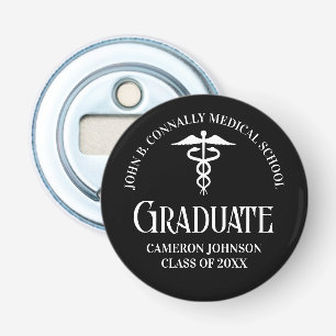 Customized Medical School Black Graduation Party Bottle Opener