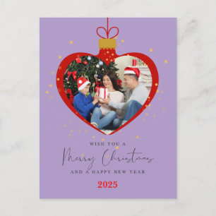 Customized Merry christmas & Happy New Year Photo Postcard