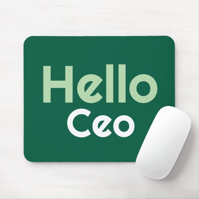 Customized Modern Elegant Hello Ceo Green Gift Mouse Pad (With Mouse)