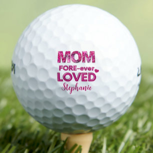 Customized Mothers Day Gift - Pink FORE-ever Loved Golf Balls