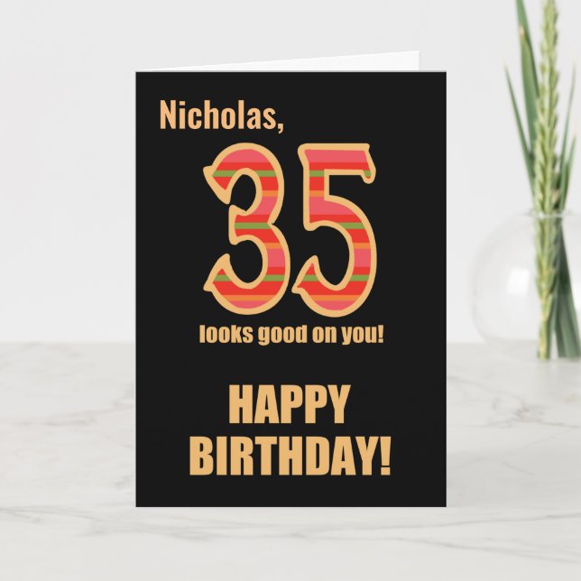 Customized Name 35th Birthday for Him  Card (Front)