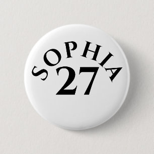 Customized Name and Number 6 Cm Round Badge
