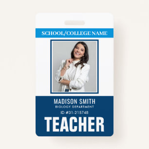Customized Name and Photo Teacher ID Card Badge ID Badge