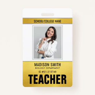 Customized Name and Photo Teacher ID Card Badge ID Badge