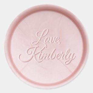Customized Name Pearl Pink Wax Seal Sticker