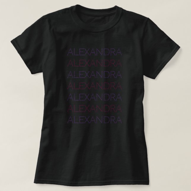 Customized Name Repeated Chic Lavender And Pink T-Shirt (Design Front)