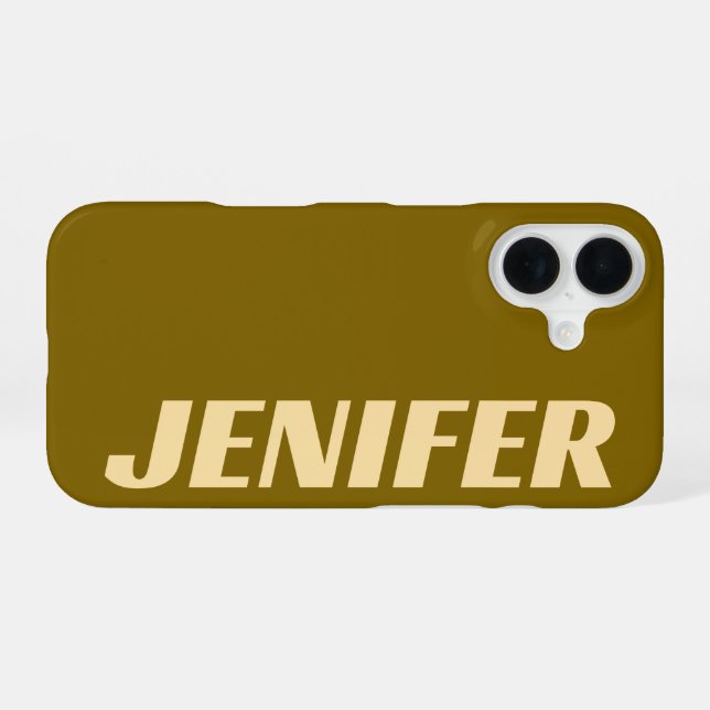 CUSTOMIZED NAME SIMPLE STYLISH MODERN MINIMAL MONO iPhone 16 CASE (Back Horizontal)