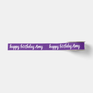 CUSTOMIZED NAME STYLISH MODERN HAPPY BIRTHDAY GROSGRAIN RIBBON