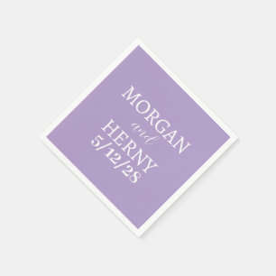 CUSTOMIZED NAME STYLISH MODERN LAVENDER WEDDING NAPKIN