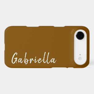 Customized Name Stylish Modern Minimal Brown Color