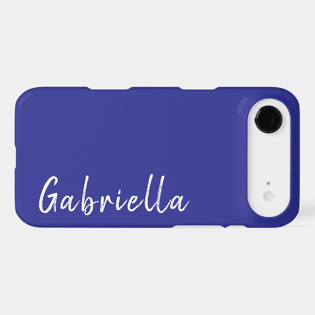 Customized Name Stylish Modern Minimal Dark Blue  (Back Horizontal)