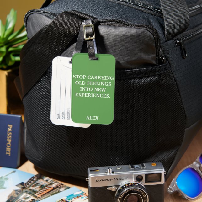 CUSTOMIZED NAME STYLISH MODERN MINIMAL TRAVEL  LUGGAGE TAG (Front & Back)